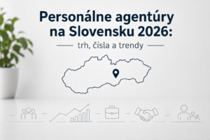 Mapa Slovenska s ikonami pracovného trhu – Personálne agentúry na Slovensku 2026